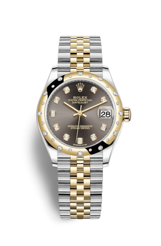 Rolex 278343rbr-0022 : Datejust 31 Stainless Steel / Yellow Gold / Domed - Diamond / Grey - Diamond / Jubilee