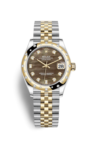 Rolex 278343rbr-0024 : Datejust 31 Stainless Steel / Yellow Gold / Domed - Diamond / Black MOP / Jubilee