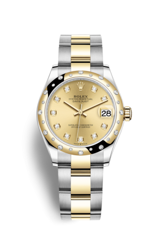 Rolex 278343rbr-0025 : Datejust 31 Stainless Steel / Yellow Gold / Domed - Diamond / Champagne - Diamond / Oyster