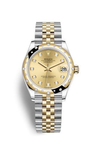 Rolex 278343rbr-0026 : Datejust 31 Stainless Steel / Yellow Gold / Domed - Diamond / Champagne - Diamond / Jubilee