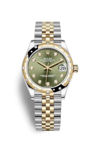 Rolex 278343rbr-0030 : Datejust 31 Stainless Steel / Yellow Gold / Domed - Diamond / Olive - Diamond / Jubilee