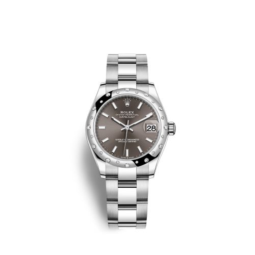 Rolex 278344rbr-0017 : Datejust 31 Stainless Steel Domed Diamond / Oyster / Grey