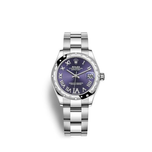Rolex 278344rbr-0027 : Datejust 31 Stainless Steel Domed Diamond / Oyster / Aubergine - Roman