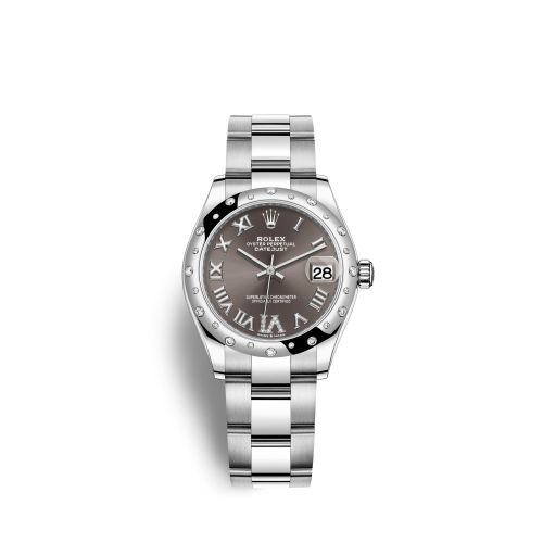 Rolex 278344rbr-0029 : Datejust 31 Stainless Steel Domed Diamond / Oyster / Grey - Roman