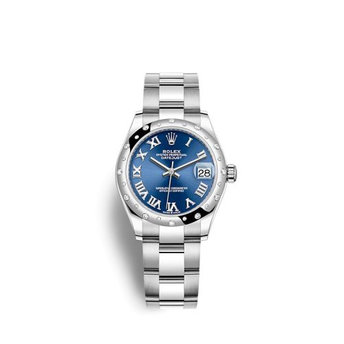Rolex 278344RBR-0035 : Datejust 31 Stainless Steel / Domed - Diamond / Blue - Roman / Oyster