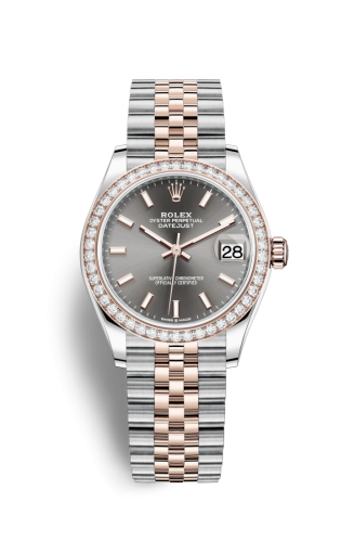 Rolex 278381rbr-0018 : Datejust 31 Stainless Steel/ Rose Gold / Diamond / Grey / Jubilee