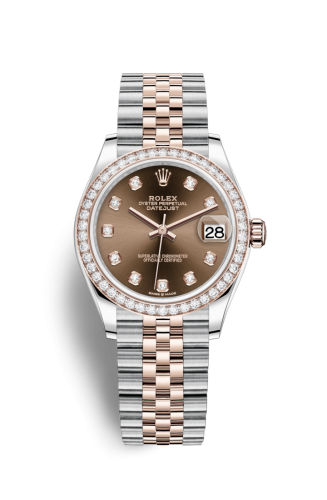 Rolex 278381rbr-0028 : Datejust 31 Stainless Steel/ Rose Gold / Diamond / Chocolate - Diamond / Jubilee