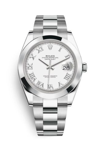Rolex 126300-0015 : Datejust 41 Stainless Steel Smooth / Oyster / White Roman