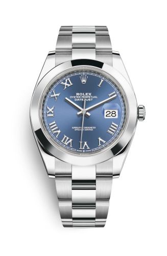 Rolex 126300-0017 : Datejust 41 Stainless Steel Smooth / Oyster / Blue Roman