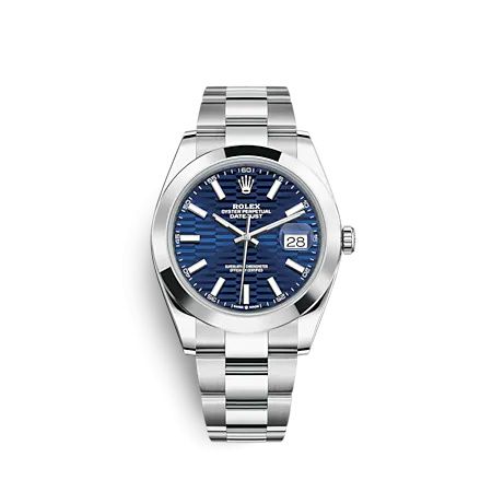 Rolex 126300-0023 : Datejust 41 Stainless Steel Smooth / Oyster / Blue - Fluted