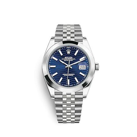 Rolex 126300-0024 : Datejust 41 Stainless Steel Smooth / Jubilee / Blue- Fluted