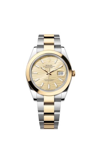 Rolex 126303-0021 : Datejust 41 Rolesor Yellow Smooth / Oyster / Champagne - Fluted