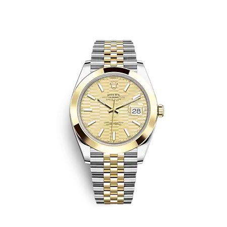 Rolex 126303-0022 : Datejust 41 Rolesor Yellow - Smooth / Jubilee / Champagne - Fluted