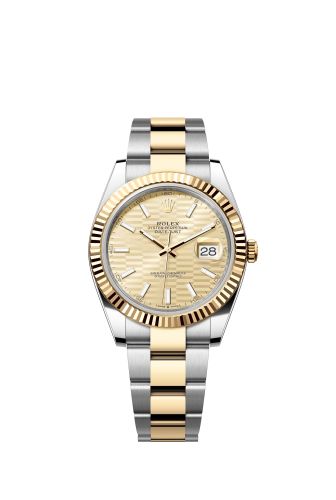Rolex 126333-0021 : Datejust 41 Rolesor Yellow Fluted / Oyster / Champagne - Fluted