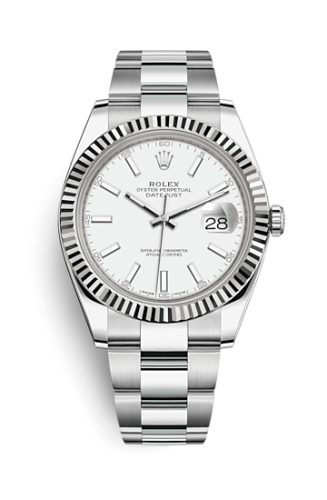 Rolex 126334-0009 : Datejust 41 Stainless Steel Fluted / Oyster / White