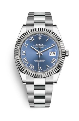 Rolex 126334-0025 : Datejust 41 Stainless Steel Fluted / Blue - Roman / Oyster