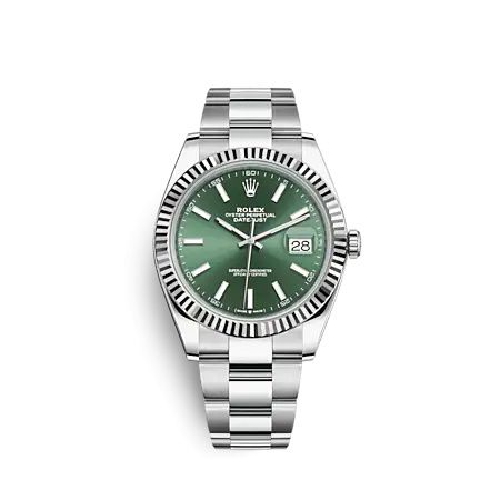 Rolex 126334-0027 : Datejust 41 Stainless Steel - Fluted / Green / Oyster