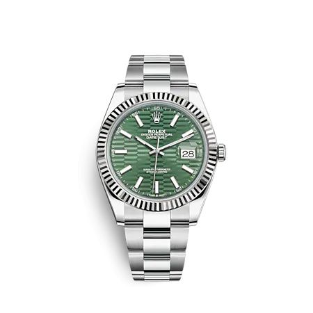 Rolex 126334-0029 : Datejust 41 Stainless Steel - Fluted / Green - Fluted / Oyster