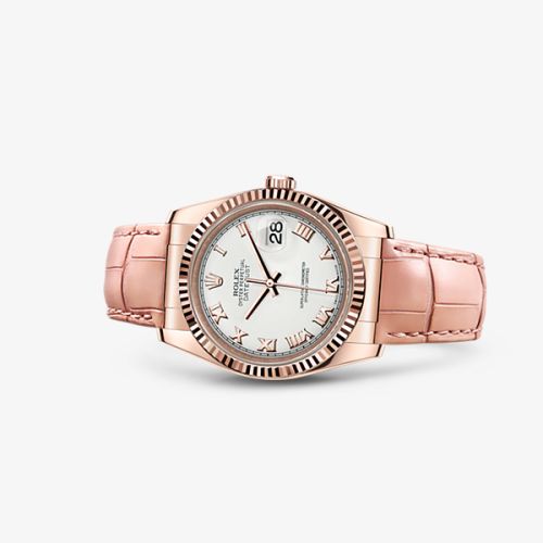 Rolex 116135-0044 : Datejust 36 Everose Strap Ivory Roman