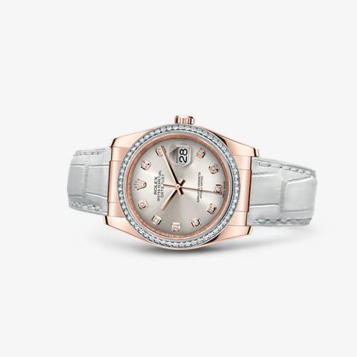 Rolex 116185-0030 : Datejust 36 Everose Strap Pink Diamonds