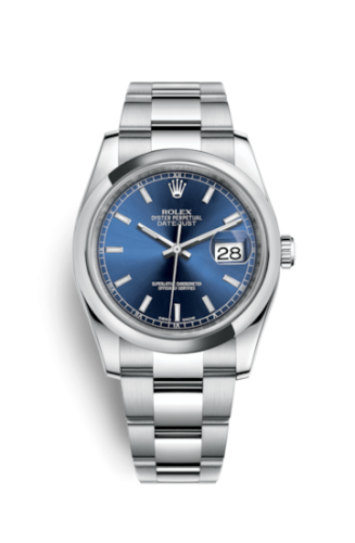 Rolex 116200-0057 : Datejust 36 Stainless Steel Domed / Oyster / Blue