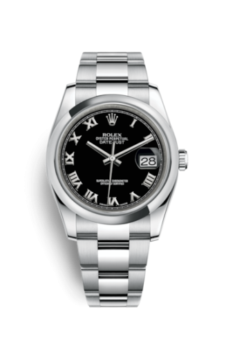 Rolex 116200-0061 : Datejust 36 Stainless Steel Domed / Oyster / Black Roman