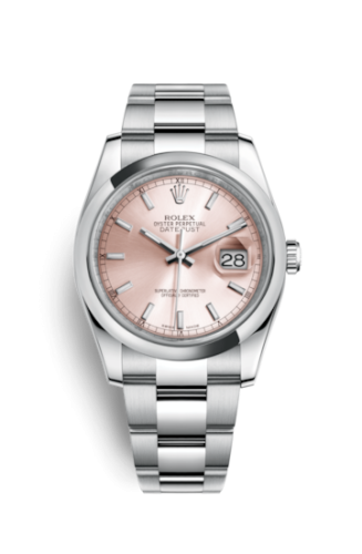 Rolex 116200-0079 : Datejust 36 Stainless Steel Domed / Oyster / Pink