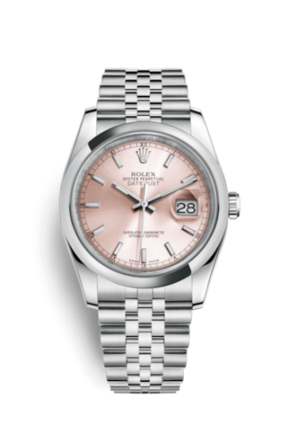 Rolex 116200-0095 : Datejust 36 Stainless Steel Domed / Jubilee / Pink