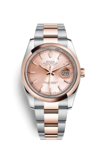 Rolex 116201-0059 : Datejust 36 Rolesor Everose Domed / Oyster / Pink