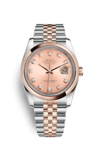 Rolex 116201-0064 : Datejust 36 Rolesor Everose Domed / Jubilee / Pink Diamond