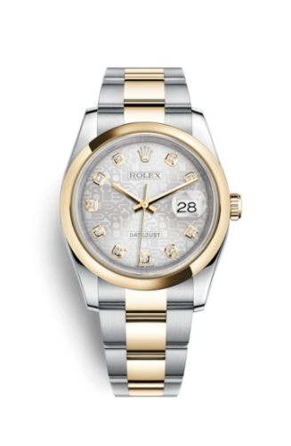 Rolex 116203-0132 : Datejust 36 Rolesor Yellow Domed / Oyster / Silver Computer