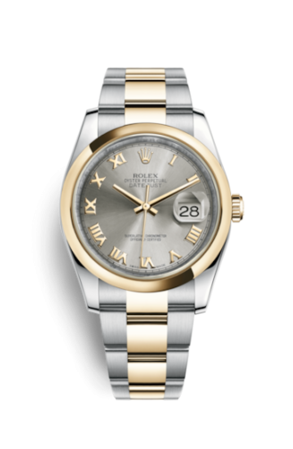 Rolex 116203-0137 : Datejust 36 Rolesor Yellow Domed / Oyster / Steel Roman