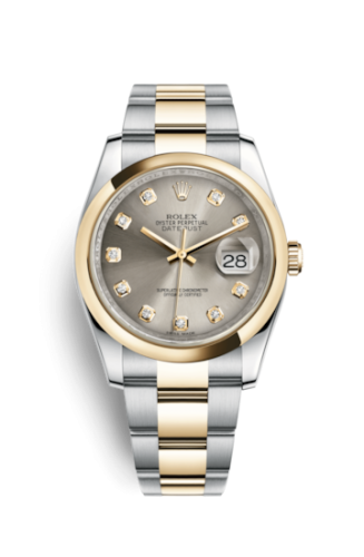 Rolex 116203-0138 : Datejust 36 Rolesor Yellow Domed / Oyster / Steel Diamonds