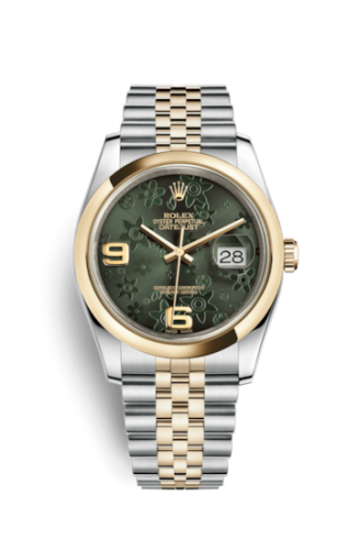 Rolex 116203-0162 : Datejust 36 Rolesor Yellow Domed / Jubilee / Green Floral