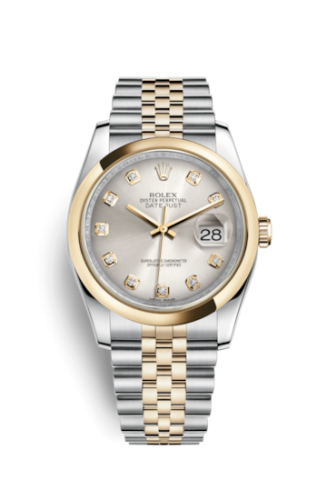 Rolex 116203-0176 : Datejust 36 Rolesor Yellow Domed / Jubilee / Silver Diamonds