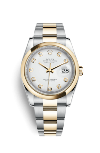 Rolex 116203-0187 : Datejust 36 Rolesor Yellow Domed / Oyster / White Diamond