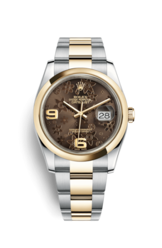 Rolex 116203-0188 : Datejust 36 Rolesor Yellow Domed / Oyster / Bronze Floral