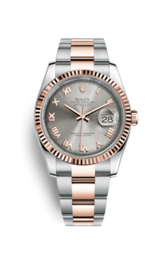 Rolex 116231-0069 : Datejust 36 Rolesor Everose Fluted / Oyster / Steel Roman