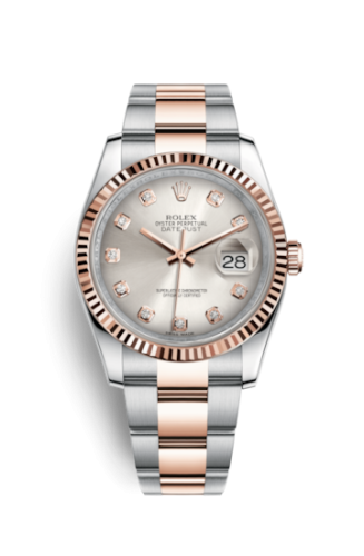 Rolex 116231-0074 : Datejust 36 Rolesor Everose Fluted / Oyster / Pink Diamonds