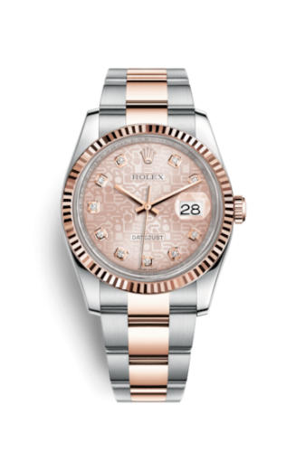 Rolex 116231-0076 : Datejust 36 Rolesor Everose Fluted / Oyster / Pink Computer