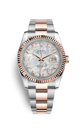 Rolex 116231-0079 : Datejust 36 Rolesor Everose Fluted / Oyster / MOP