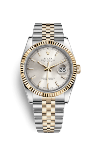 Rolex 116233-0148 : Datejust 36 Rolesor Yellow Fluted / Jubilee / Silver