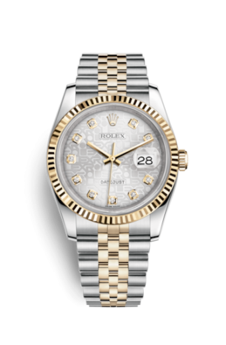 Rolex 116233-0156 : Datejust 36 Rolesor Yellow Fluted / Jubilee / Silver Computer