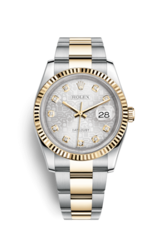 Rolex 116233-0168 : Datejust 36 Rolesor Yellow Fluted / Oyster / Silver Computer