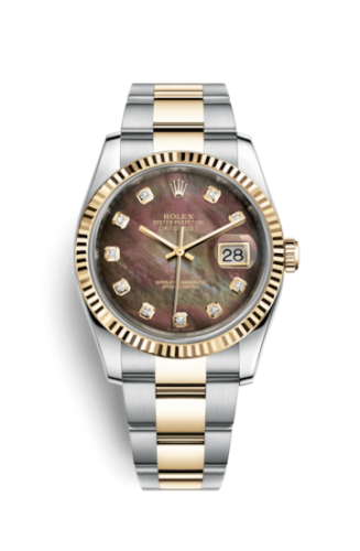 Rolex 116233-0186 : Datejust 36 Rolesor Yellow Fluted / Oyster / Black MOP