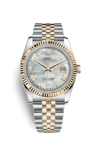 Rolex 116233-0203 : Datejust 36 Rolesor Yellow Fluted / Jubilee / MOP Roman