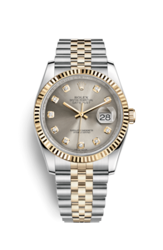 Rolex 116233-0205 : Datejust 36 Rolesor Yellow Fluted / Jubilee / Steel Diamonds