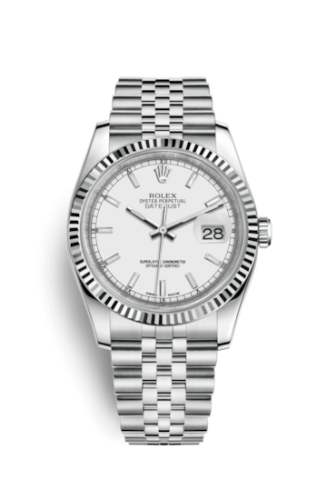 Rolex 116234-0088 : Datejust 36 Stainless Steel Fluted / Jubilee / White