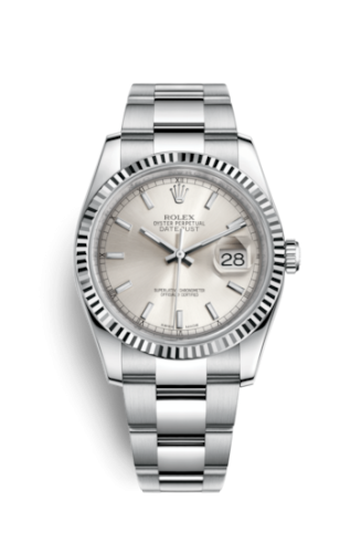 Rolex 116234-0093 : Datejust 36 Stainless Steel Fluted / Oyster / Silver