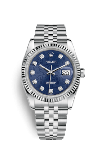 Rolex 116234-0110 : Datejust 36 Stainless Steel Fluted / Jubilee / Blue Computer